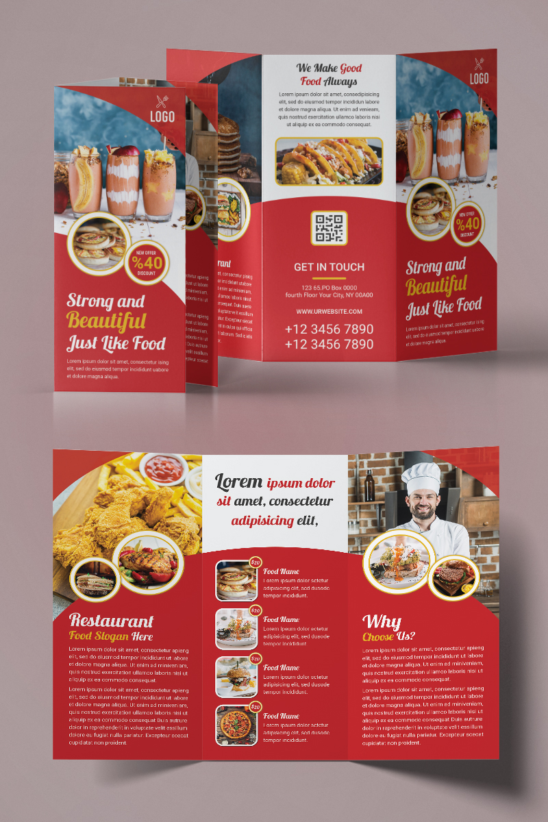 Restaurant Trifold Brochure - Corporate Identity Template