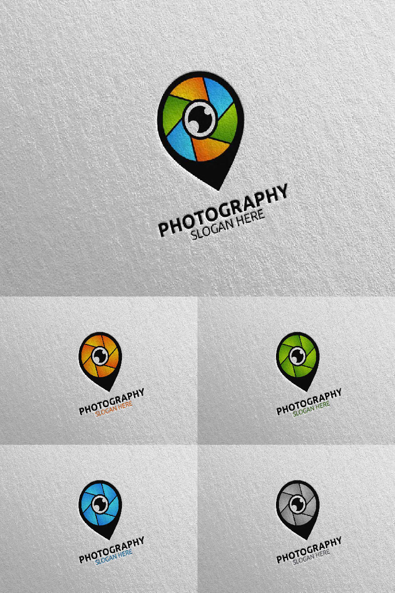 Pin Camera Photography 24 Logo Template