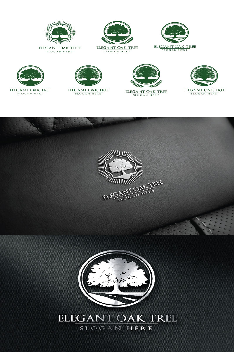 Green Oak Tree 2 Logo Template