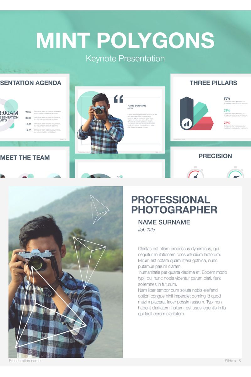 Mint Polygons - Keynote template