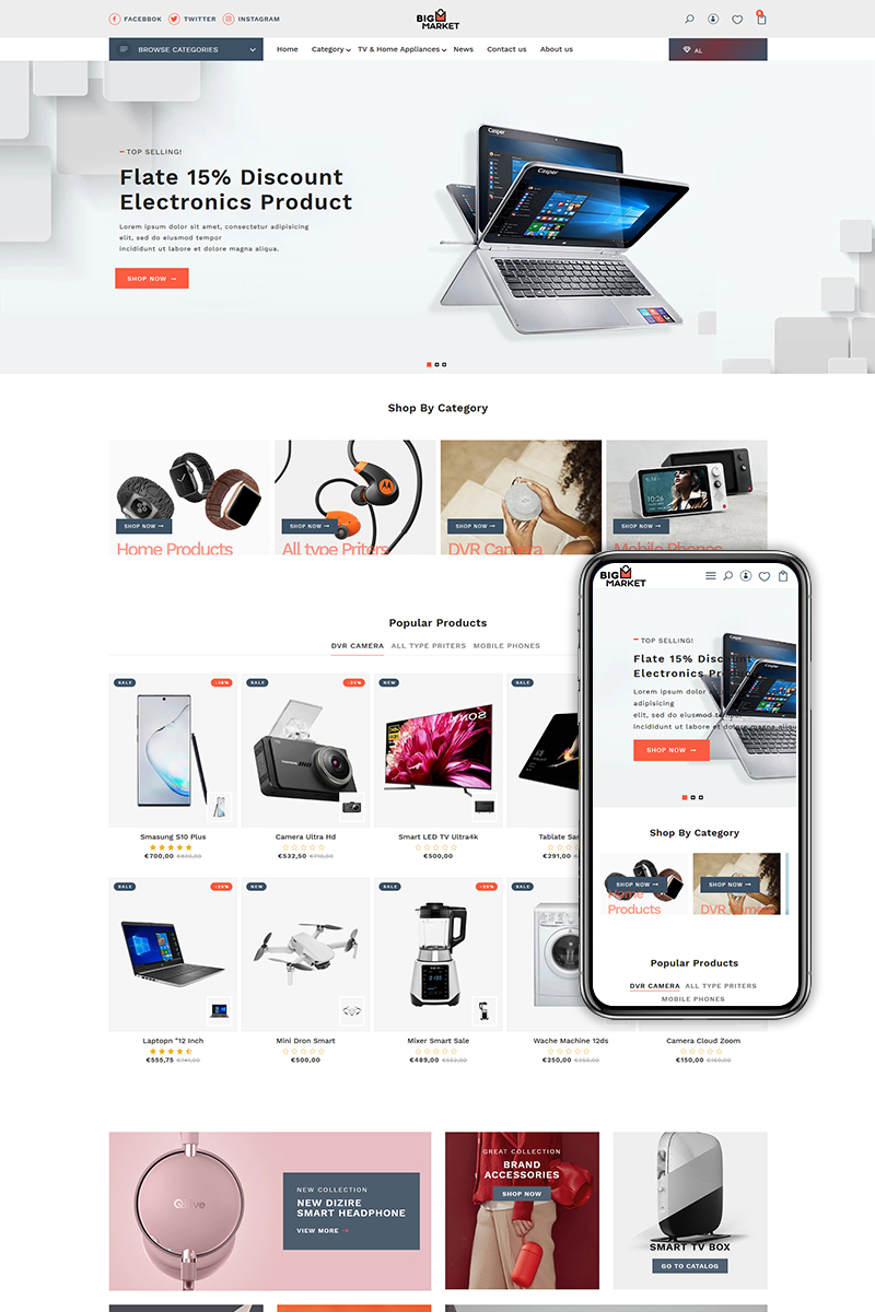 Bigmarket - The Electronics & Smartphones premium Shopify Theme
