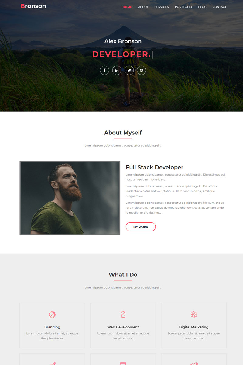 Bronson-Personal Portfolio Landing Page Template