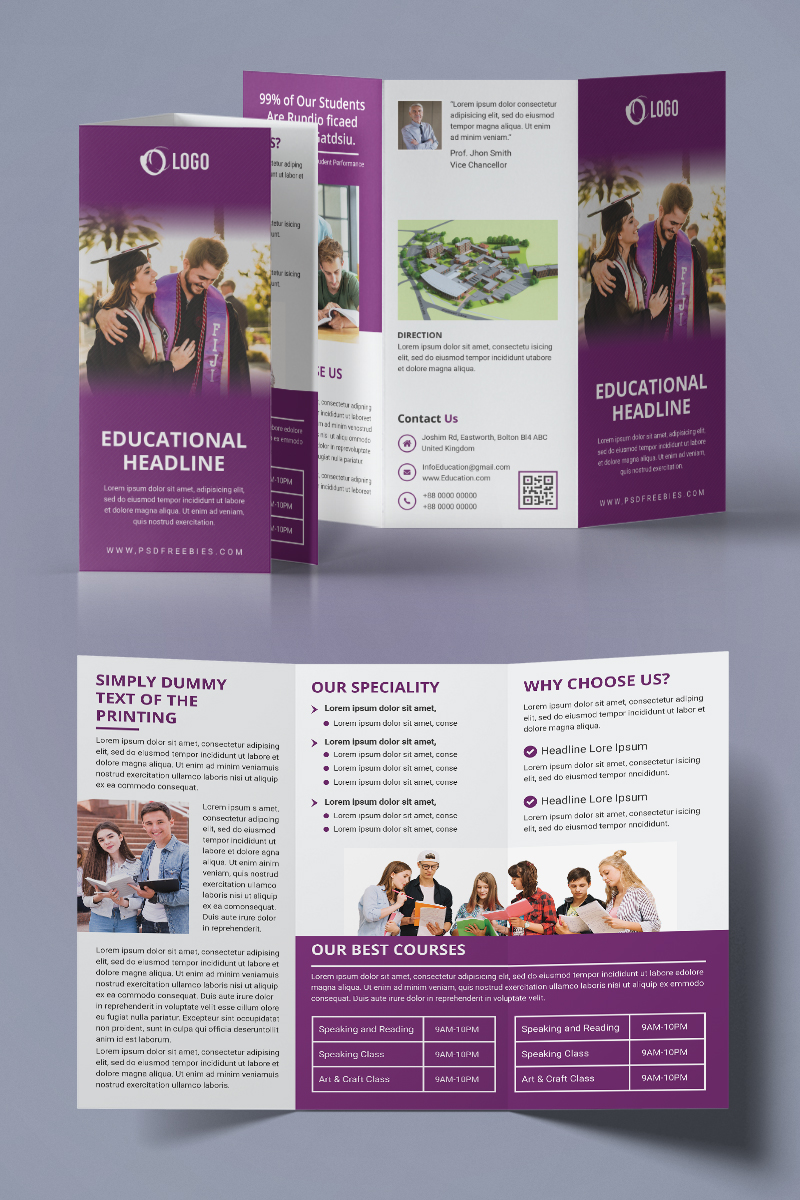 Educational Trifold Brochure - Corporate Identity Template