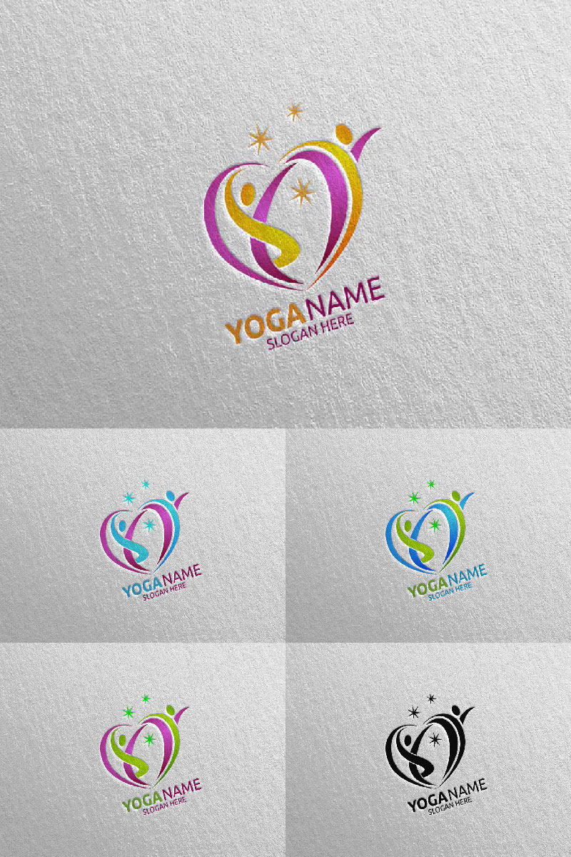 Yoga and Lotus 53 Logo Template