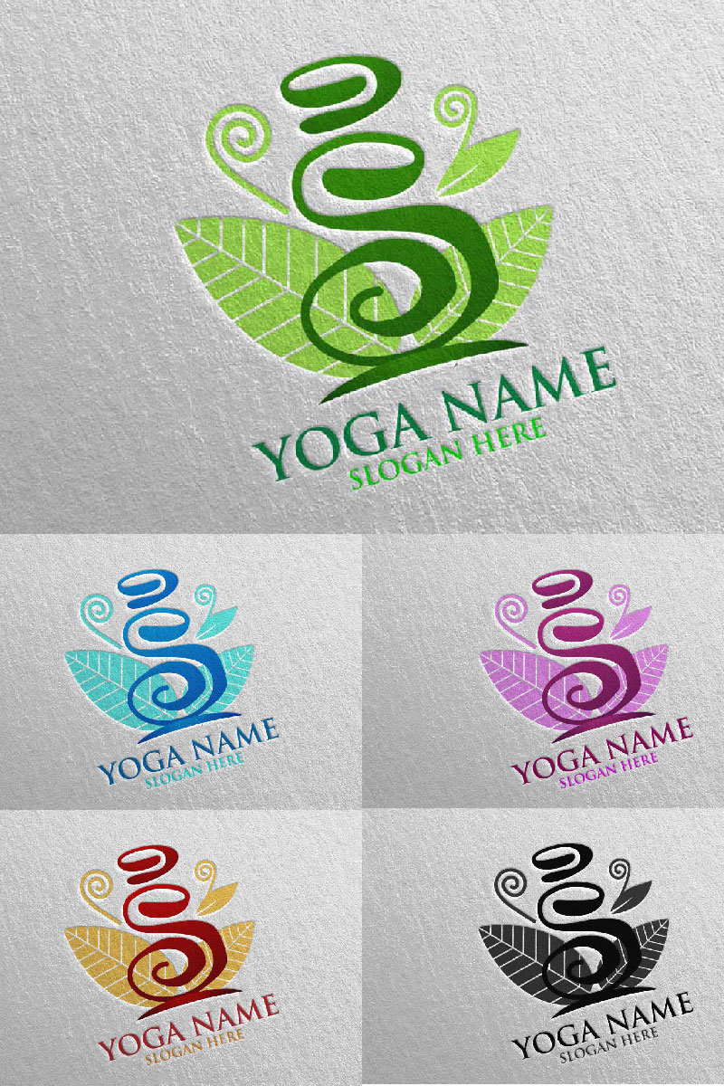 Yoga and Lotus 42 Logo Template