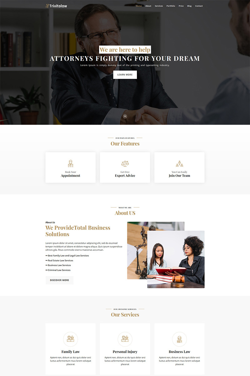 Trivitolaw Landing Page Template