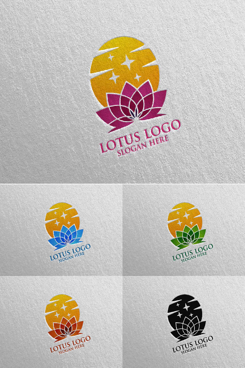 Yoga and Lotus 10 Logo Template