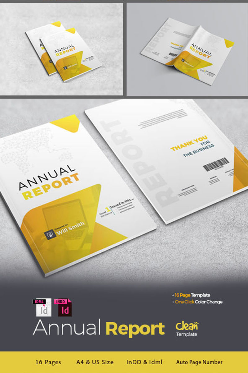 Modern Yellow and White Company Annual Report Template Design