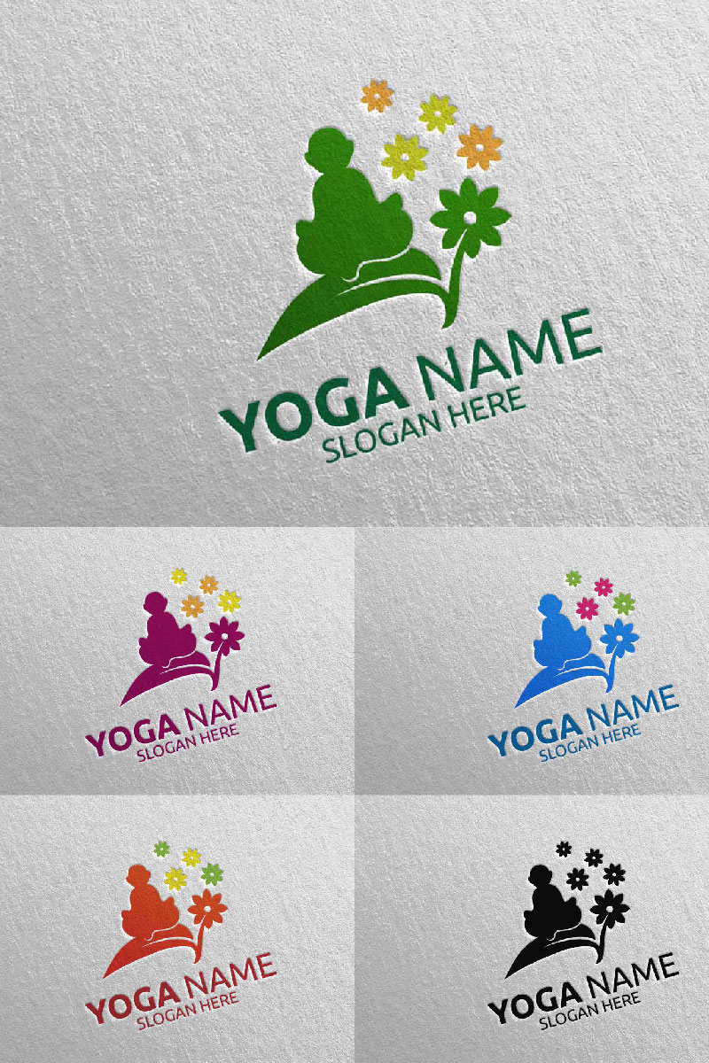 Yoga and Lotus 27 Logo Template