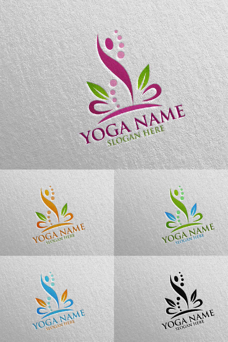 Yoga and Lotus 26 Logo Template