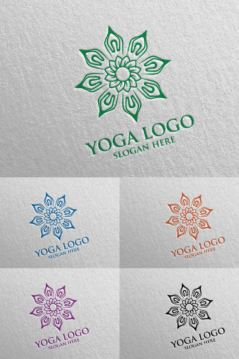 Yoga Logo And Lotus Flower Logo Template - TemplateMonster