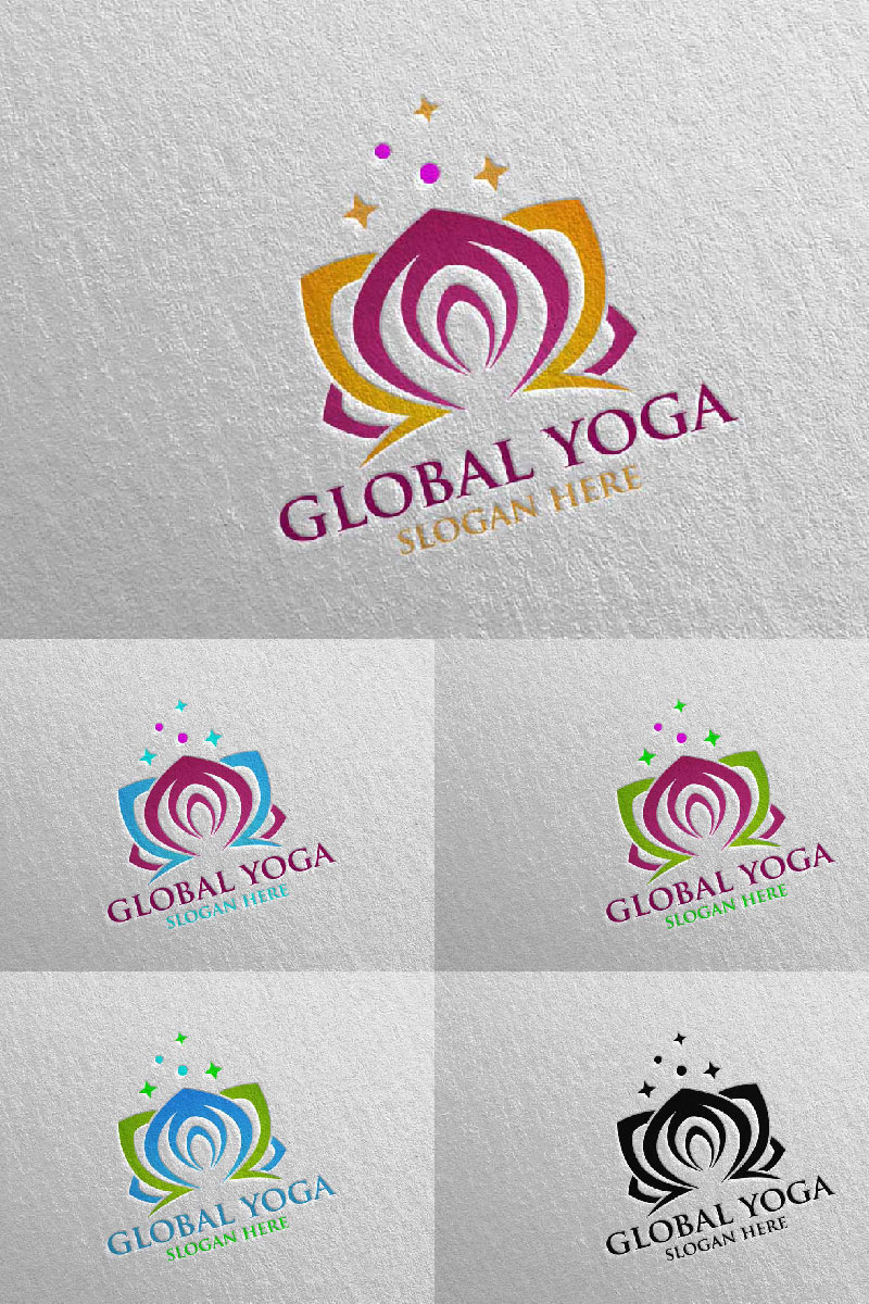 Yoga and Lotus 35 Logo Template