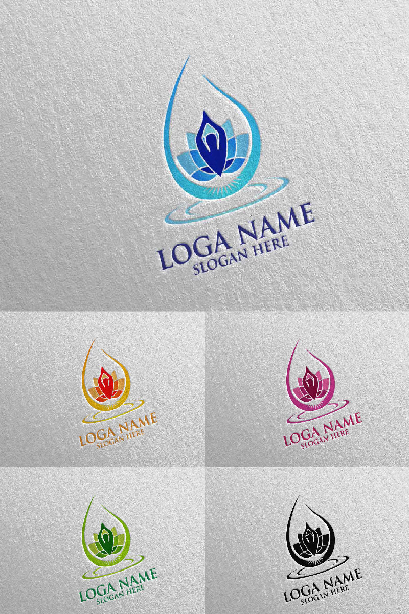 Yoga and Lotus 67 Logo Template