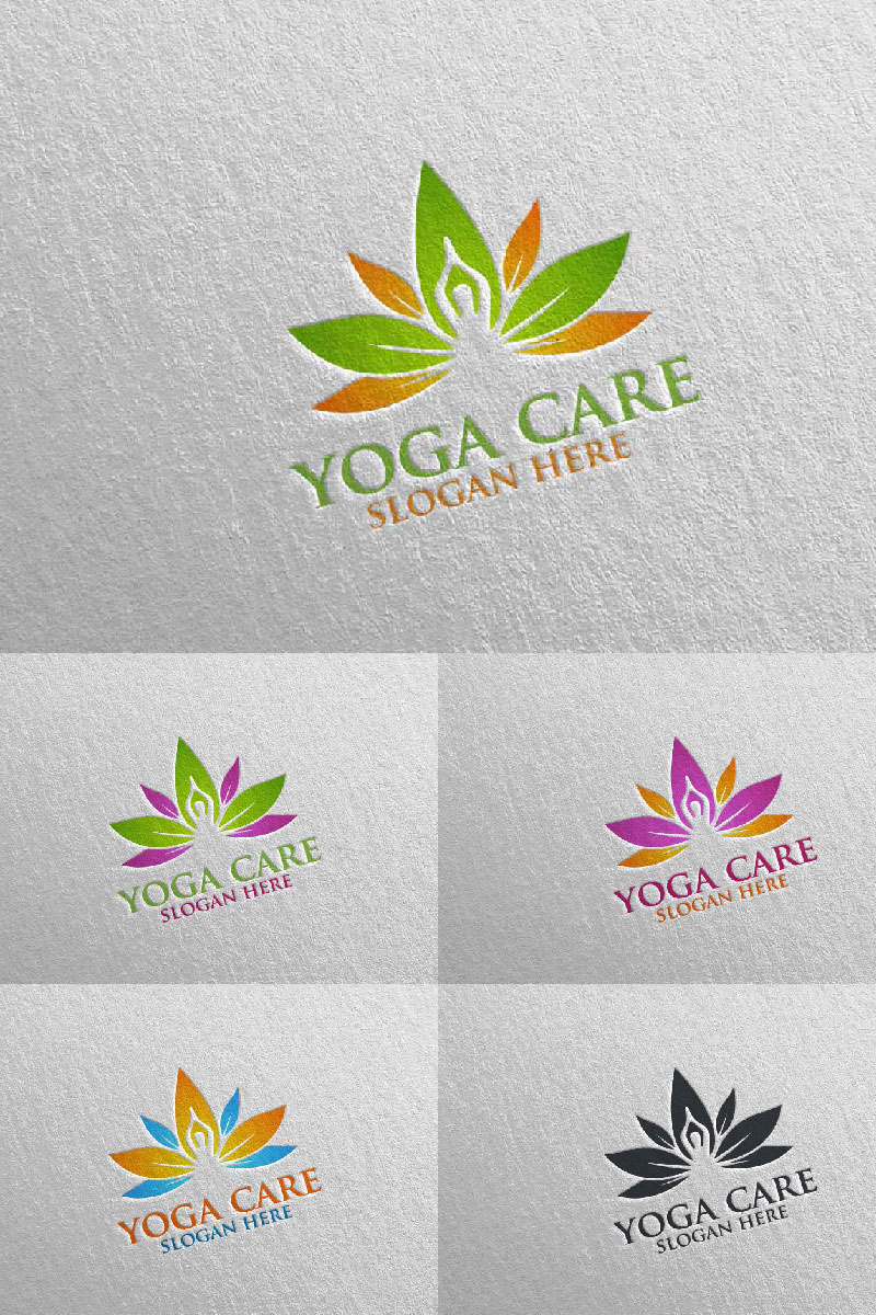 Yoga and Lotus 63 Logo Template