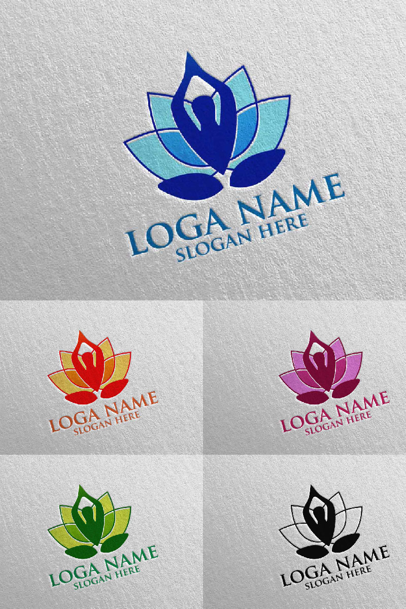 Yoga and Lotus 66 Logo Template