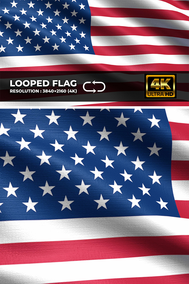 United States Looping Flag 4K Background