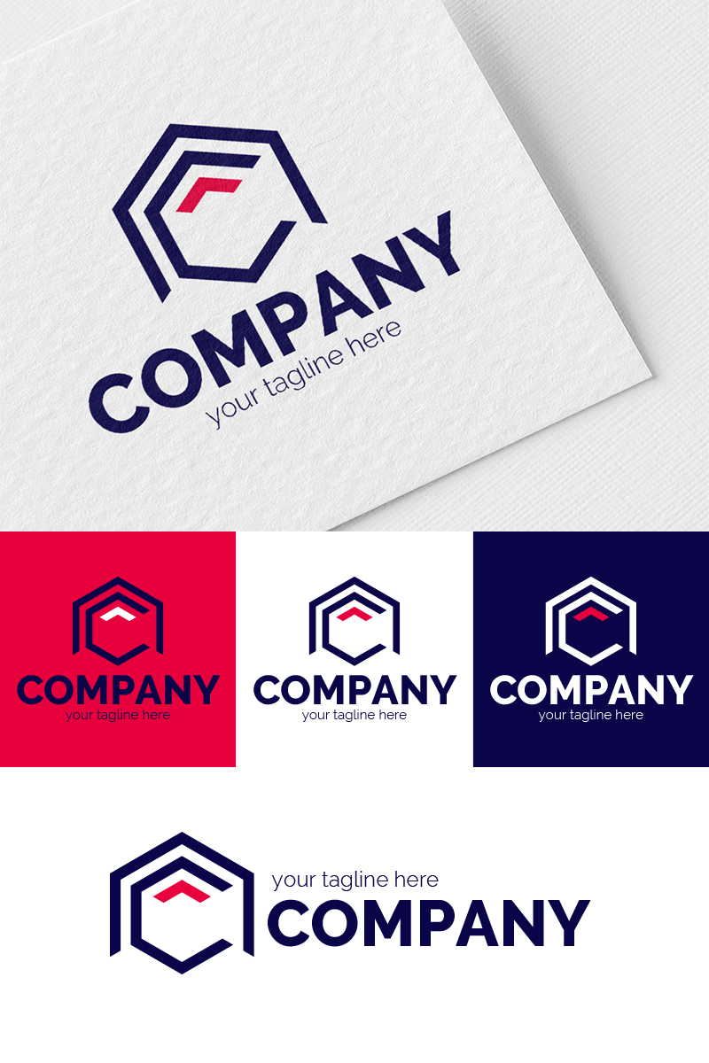 Logo, graphic sign, combines: Hexagon in a Hexagon