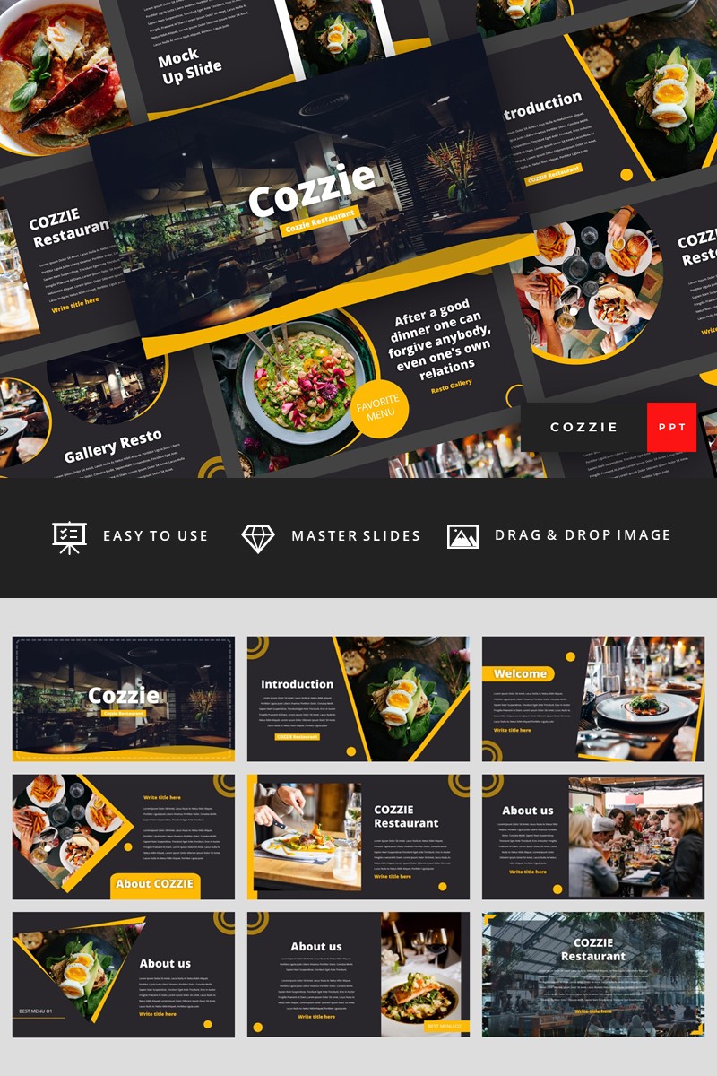 Cozzie - Restaurant PowerPoint template