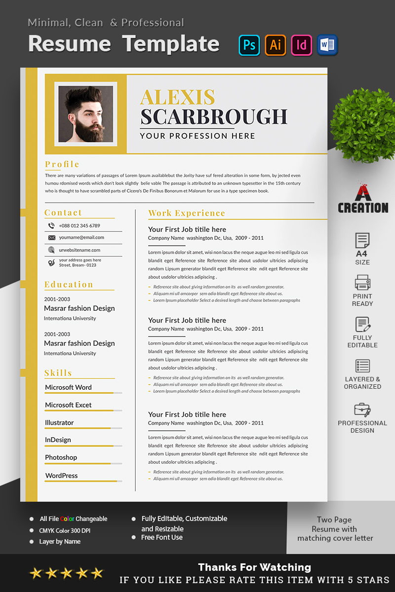 Alexis Scarbrough CV Resume Template