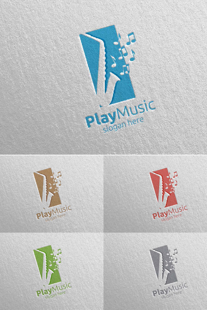 Saxophone Music Design with Square Concept 43 Logo Template