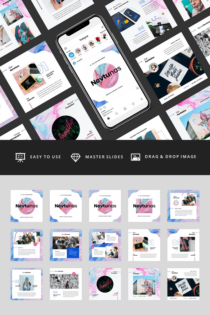 Nevtunas - Business Instagram PowerPoint template