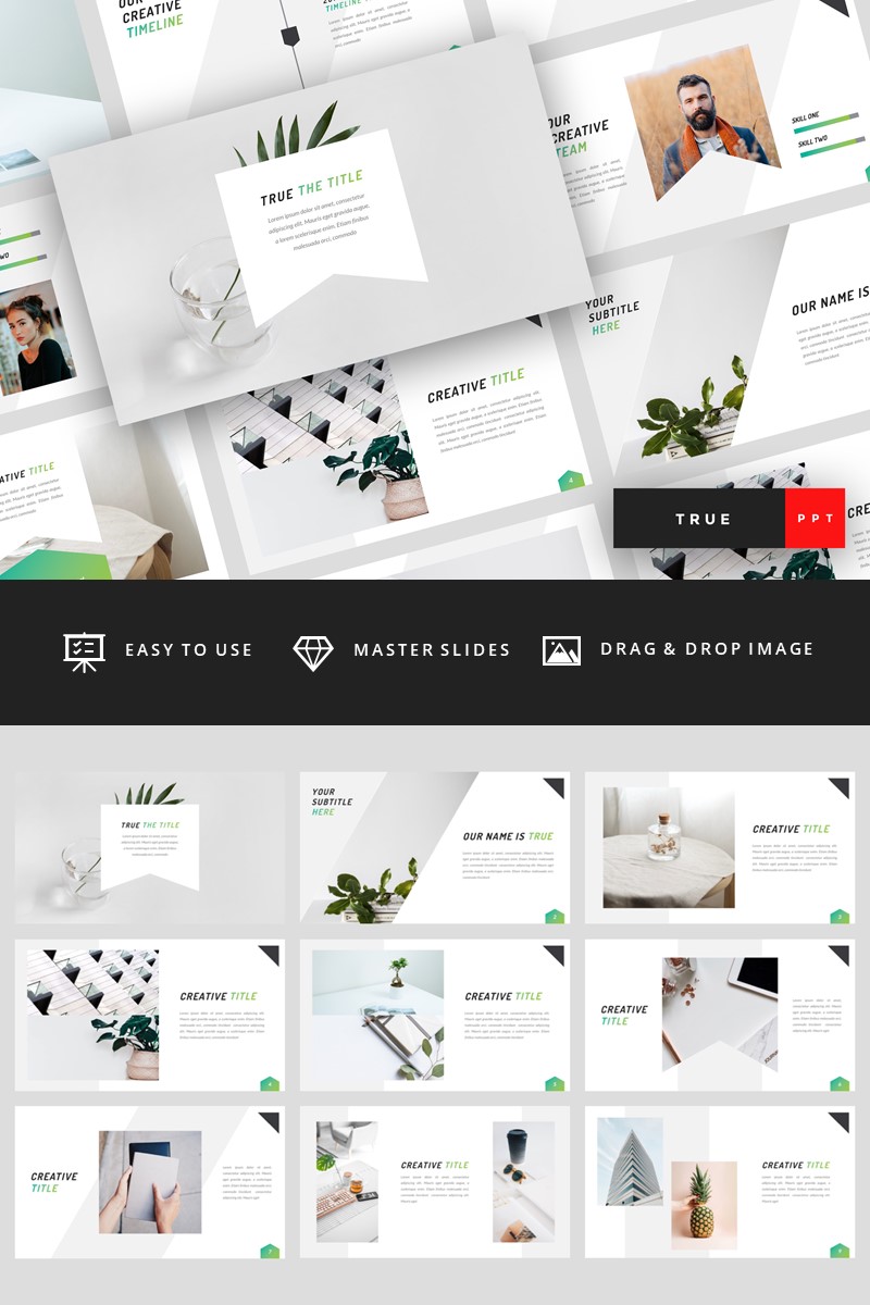 True - Minimal PowerPoint template