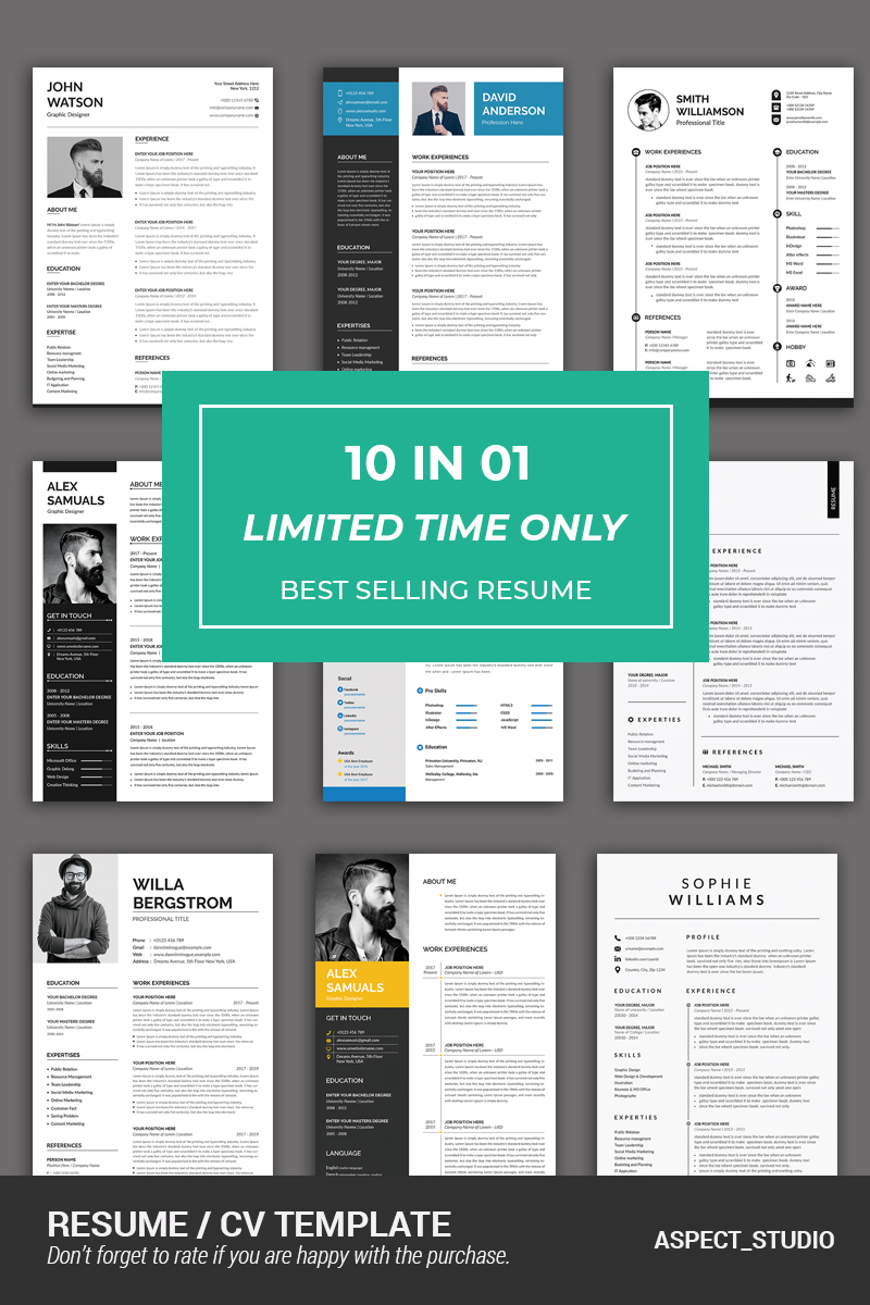 Bundle 10 In 01 Resume Template