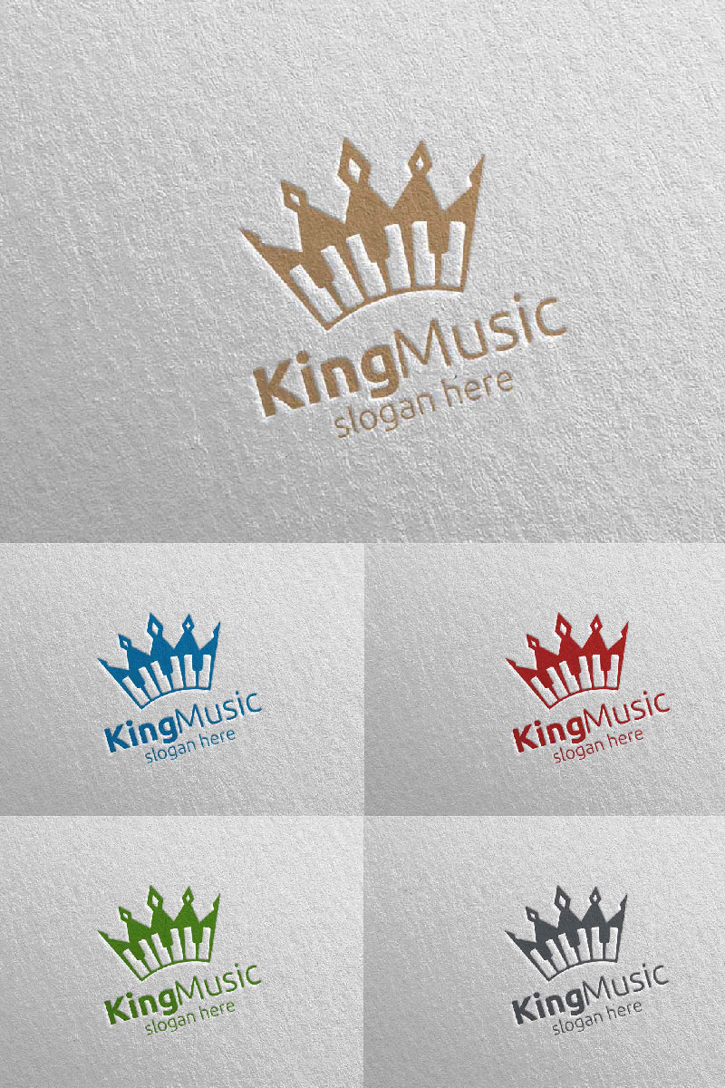 Music with King and Piano Concept 27 Logo Template
