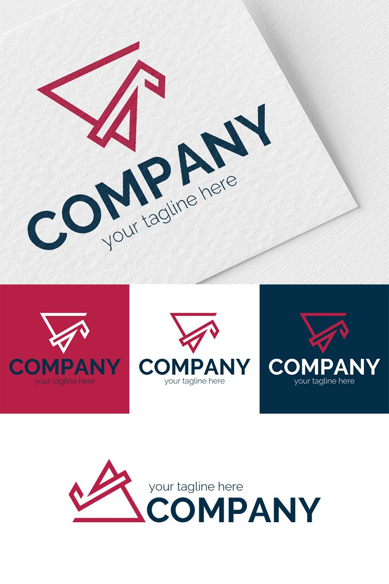Logo, graphic sign, combines: Triangle with an arrow