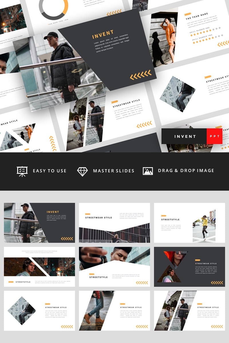 Invent - Street Fashion PowerPoint template