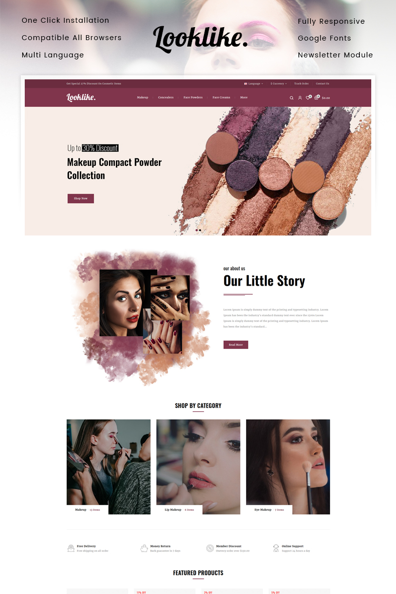 LookLike - Cosmetics Store OpenCart Responsive Template