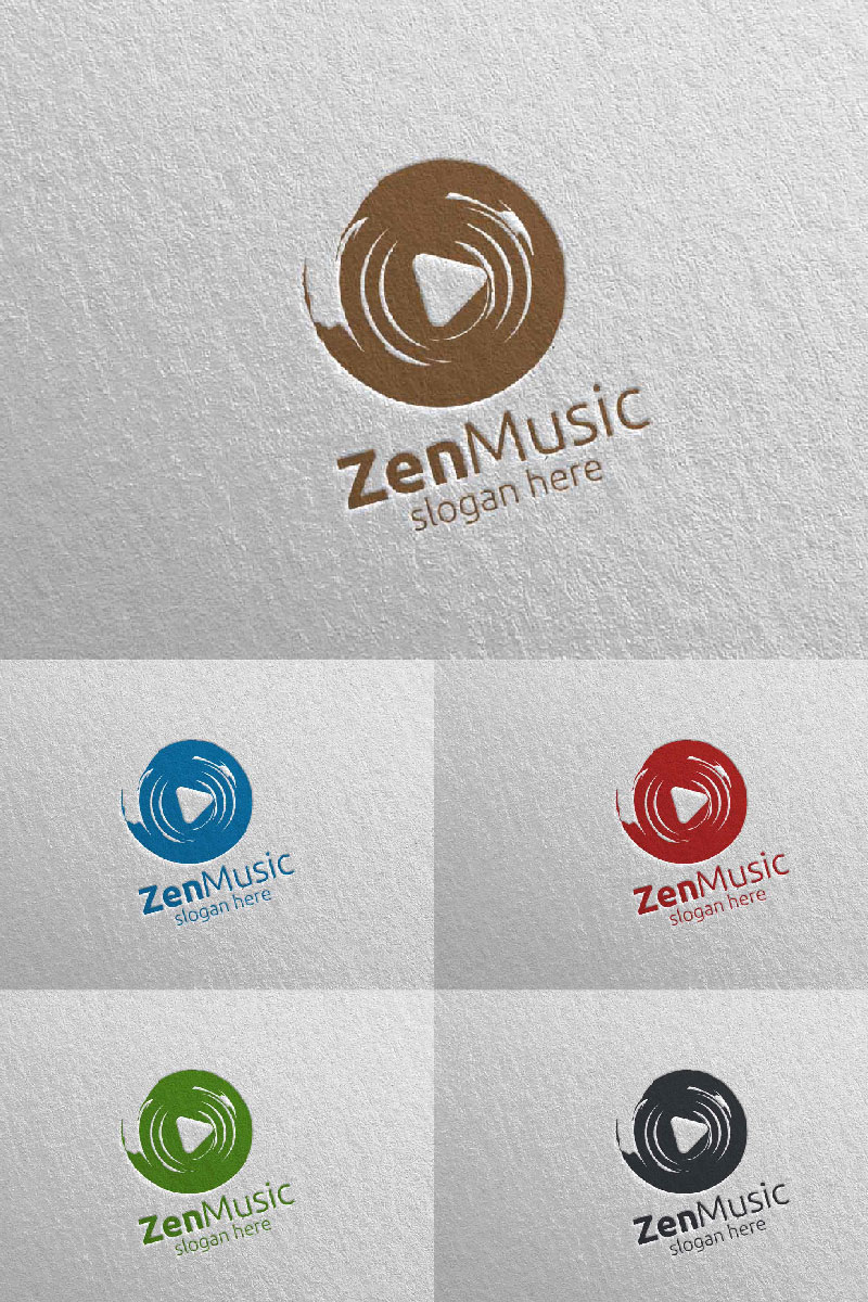 Music  with Zen and Play Concept 74 Logo Template