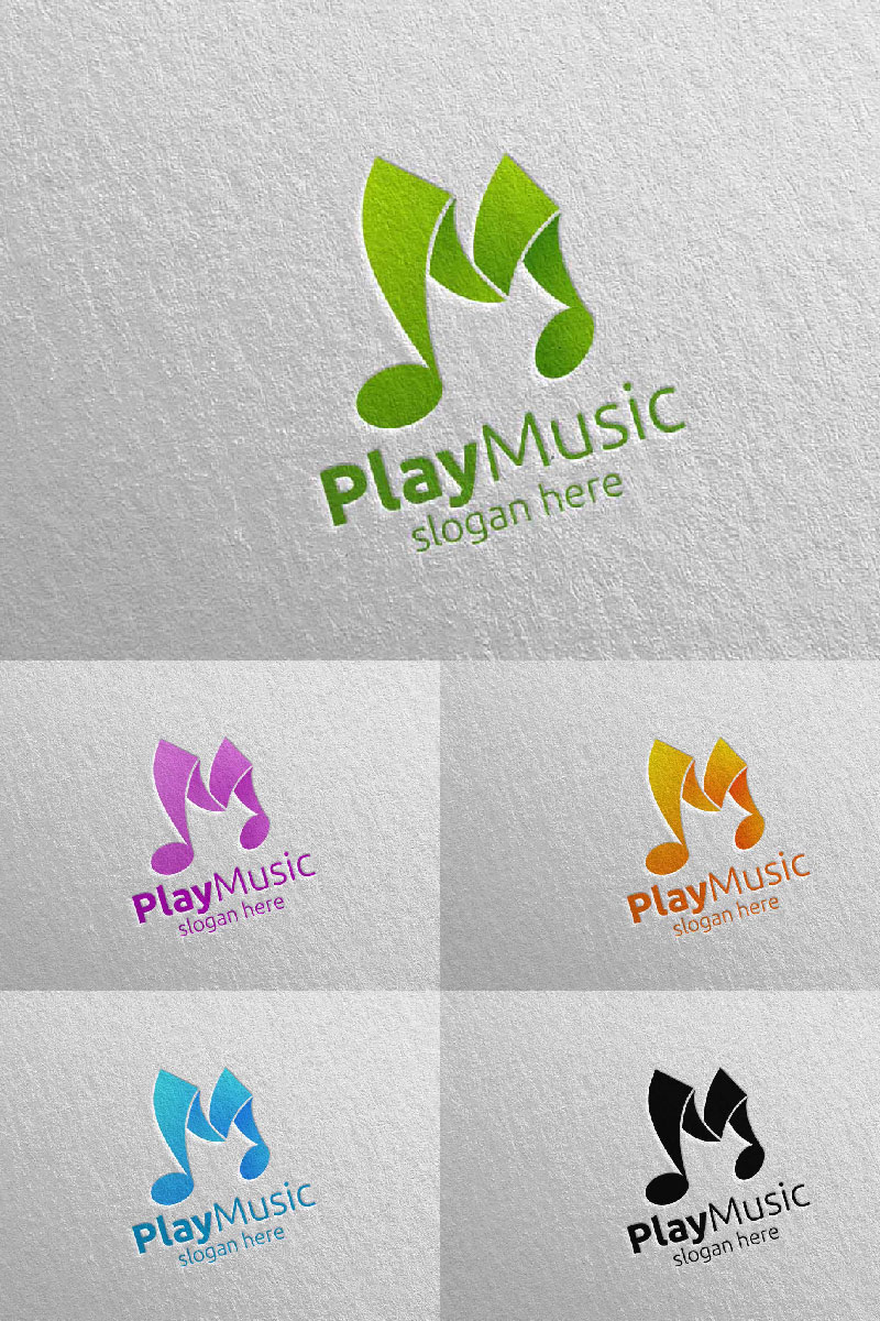 Music with Note Concept 70 Logo Template