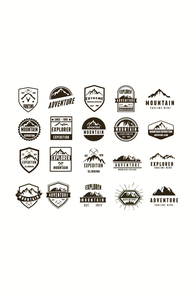 Set Mountain and Adventure Kit Logo Template