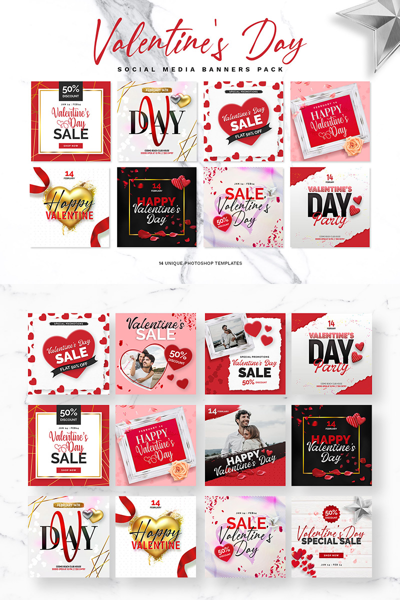 LOVELY - Valentine's Day Banner Pack Social Media Template