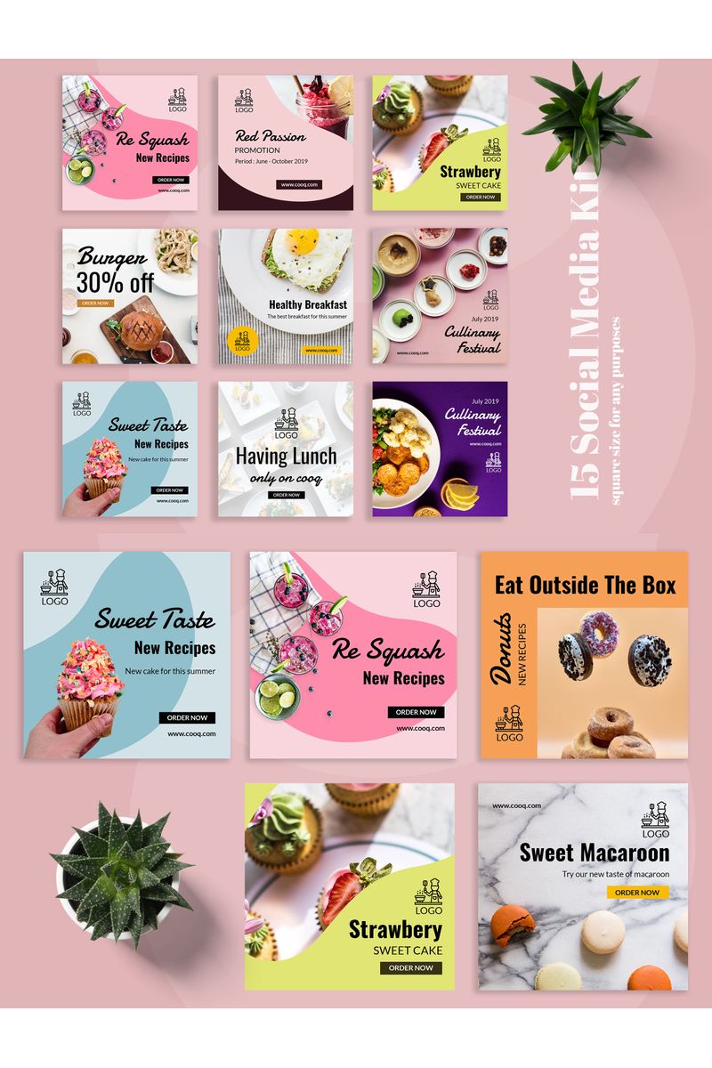 Cooq - Food Instagram Post Social Media Template