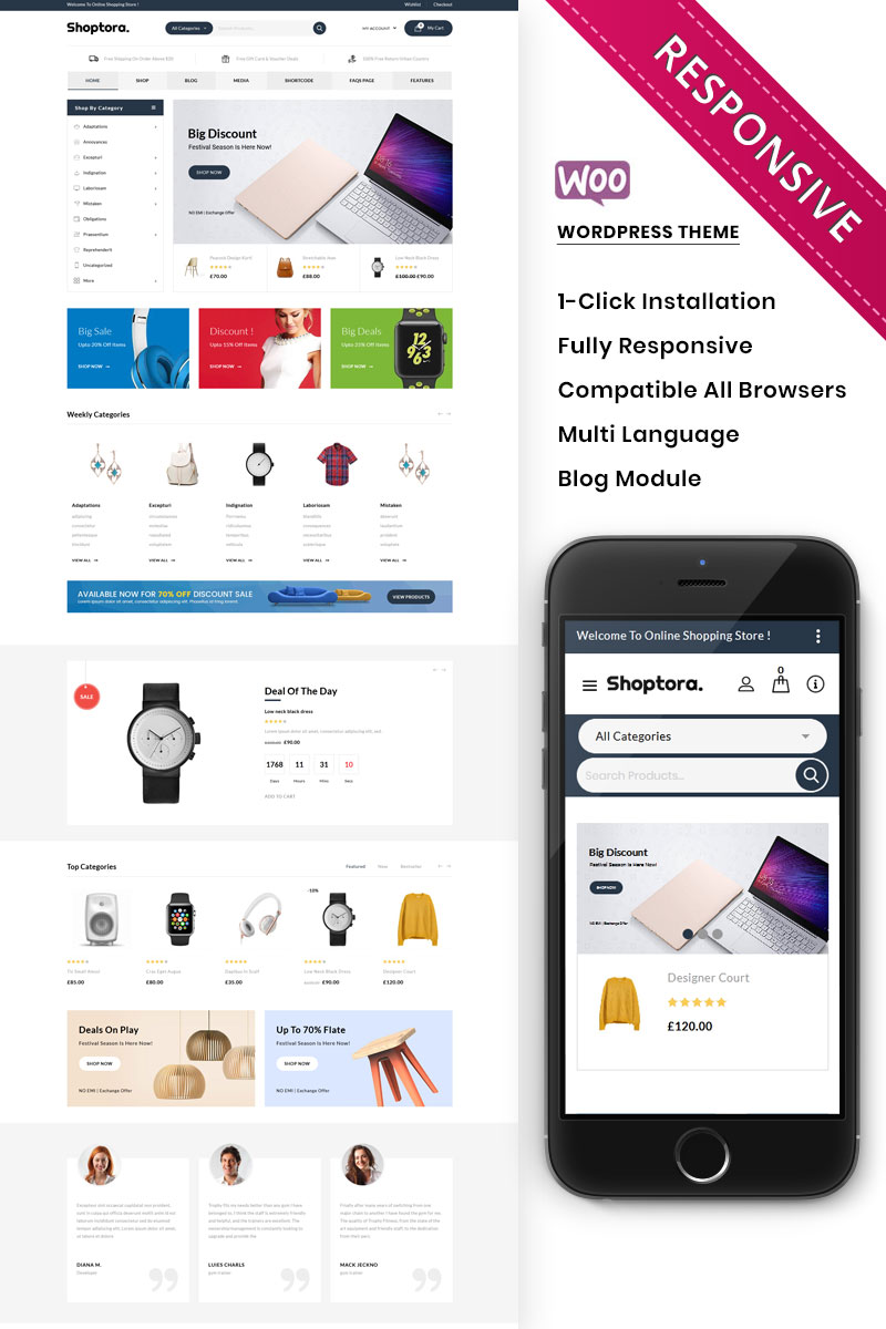 Shoptora - The Mega Store Premium WooCommerce Theme