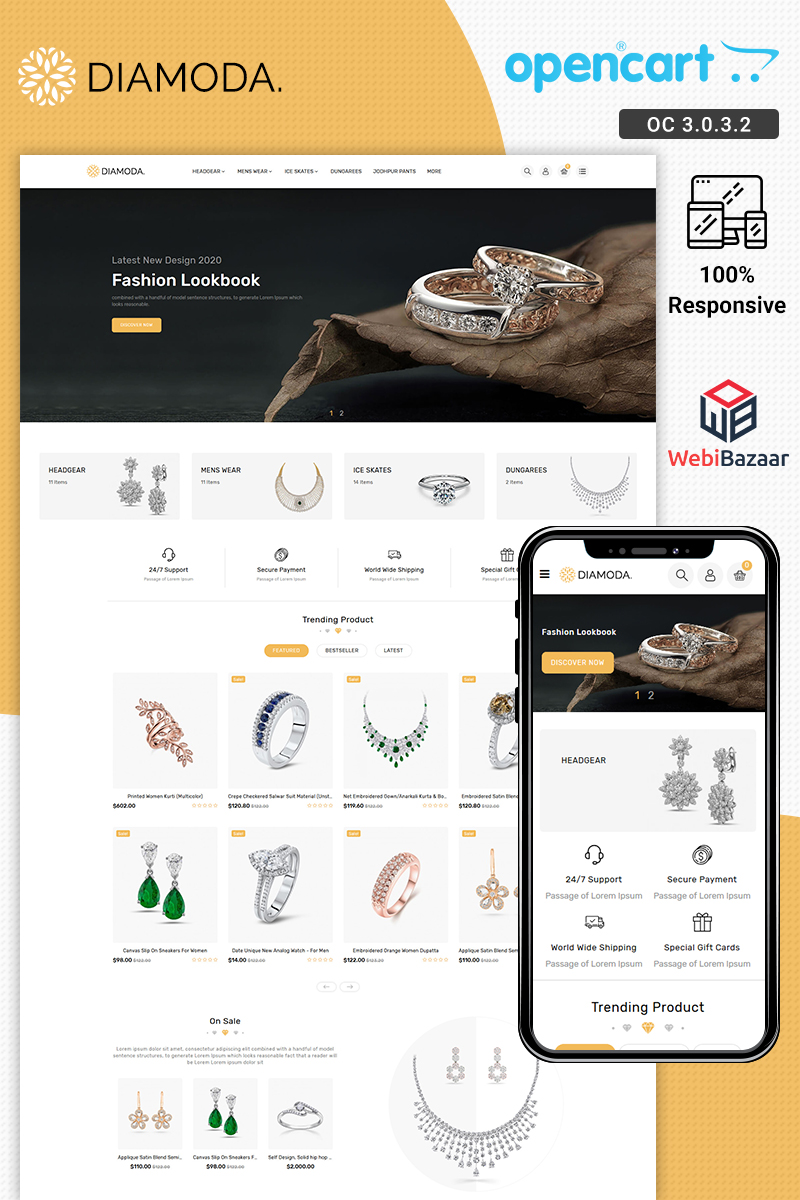 DIAMODA - Jewellery Responsive Store OpenCart Template
