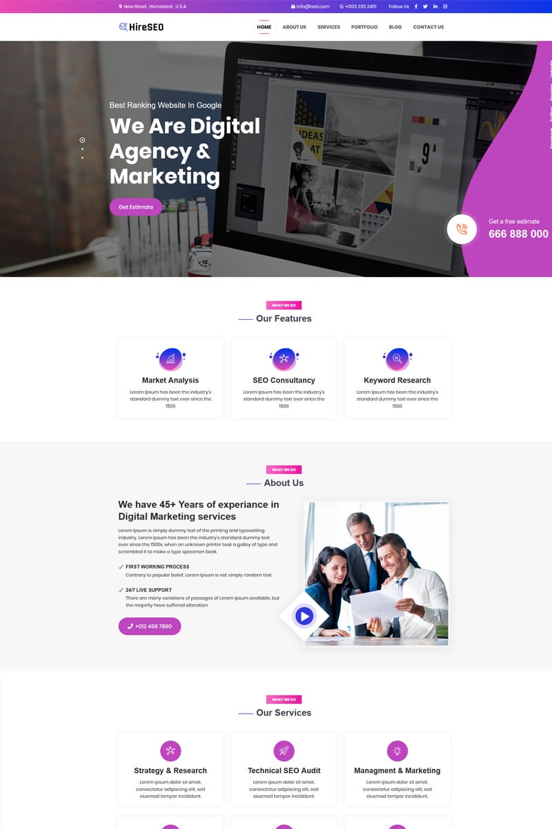 HireSEO Landing Page Template