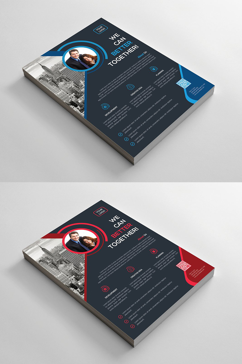 Modern Dark  Flyer with Circles - Corporate Identity Template