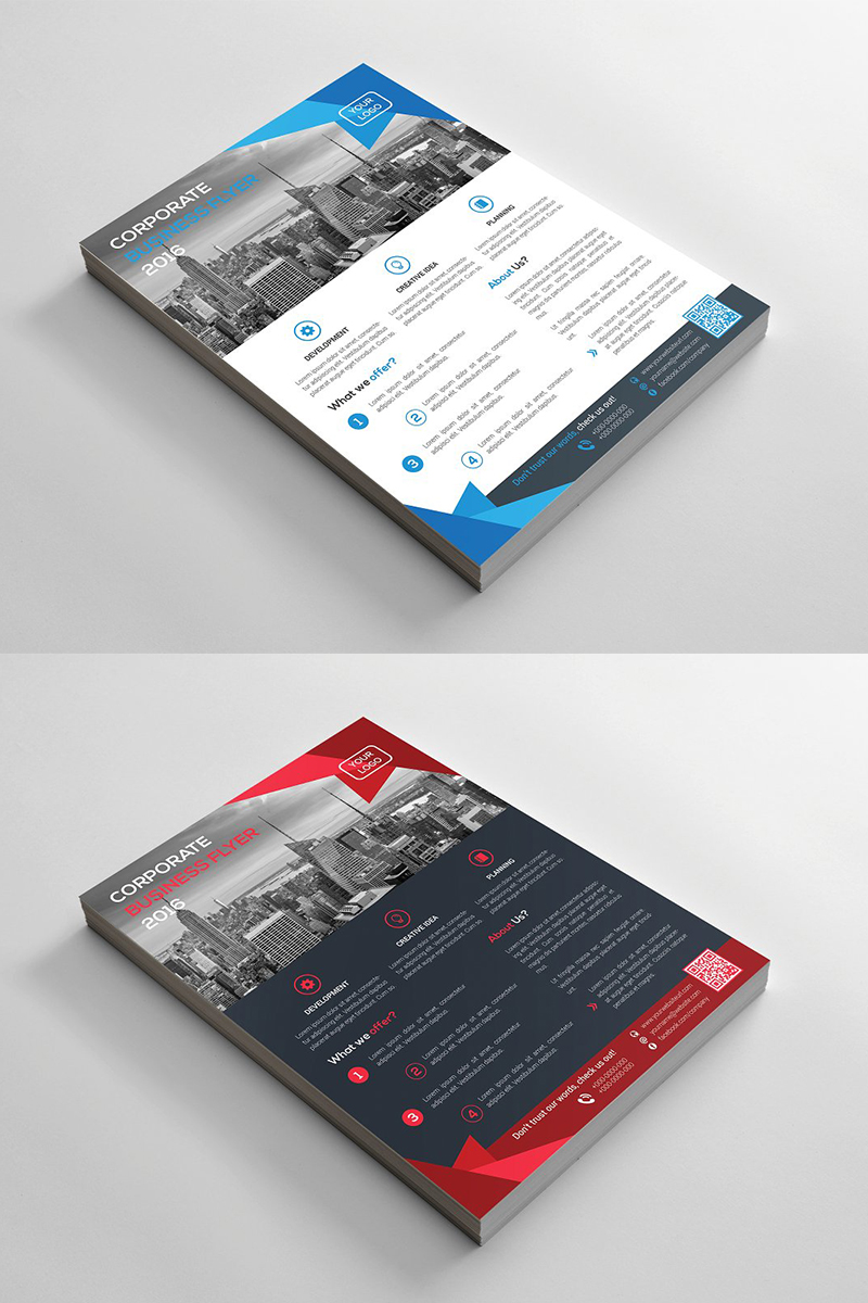 Geometric Dark and White Background Flyer - Corporate Identity Template