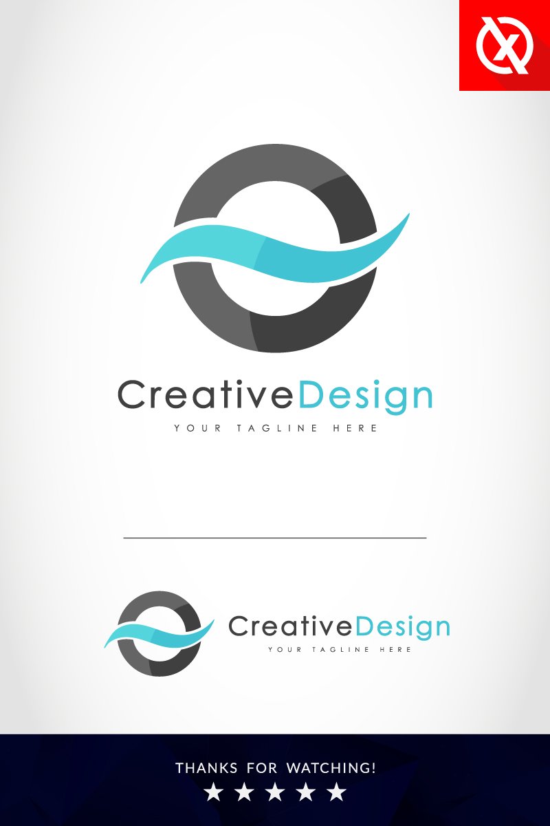 Creative O Letter Blue Wave Design Vol-02 Logo