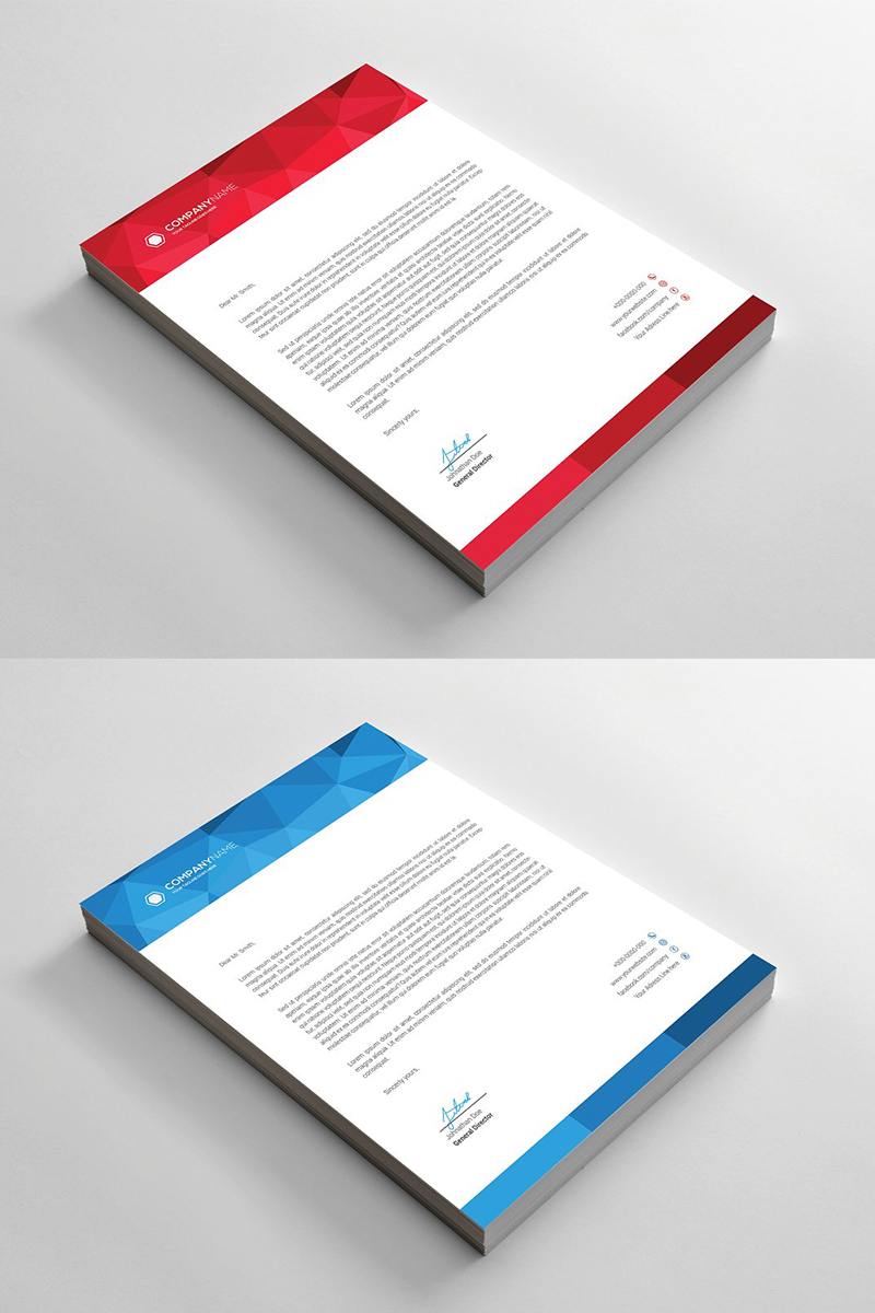 Low Poly Letterhead - Corporate Identity Template