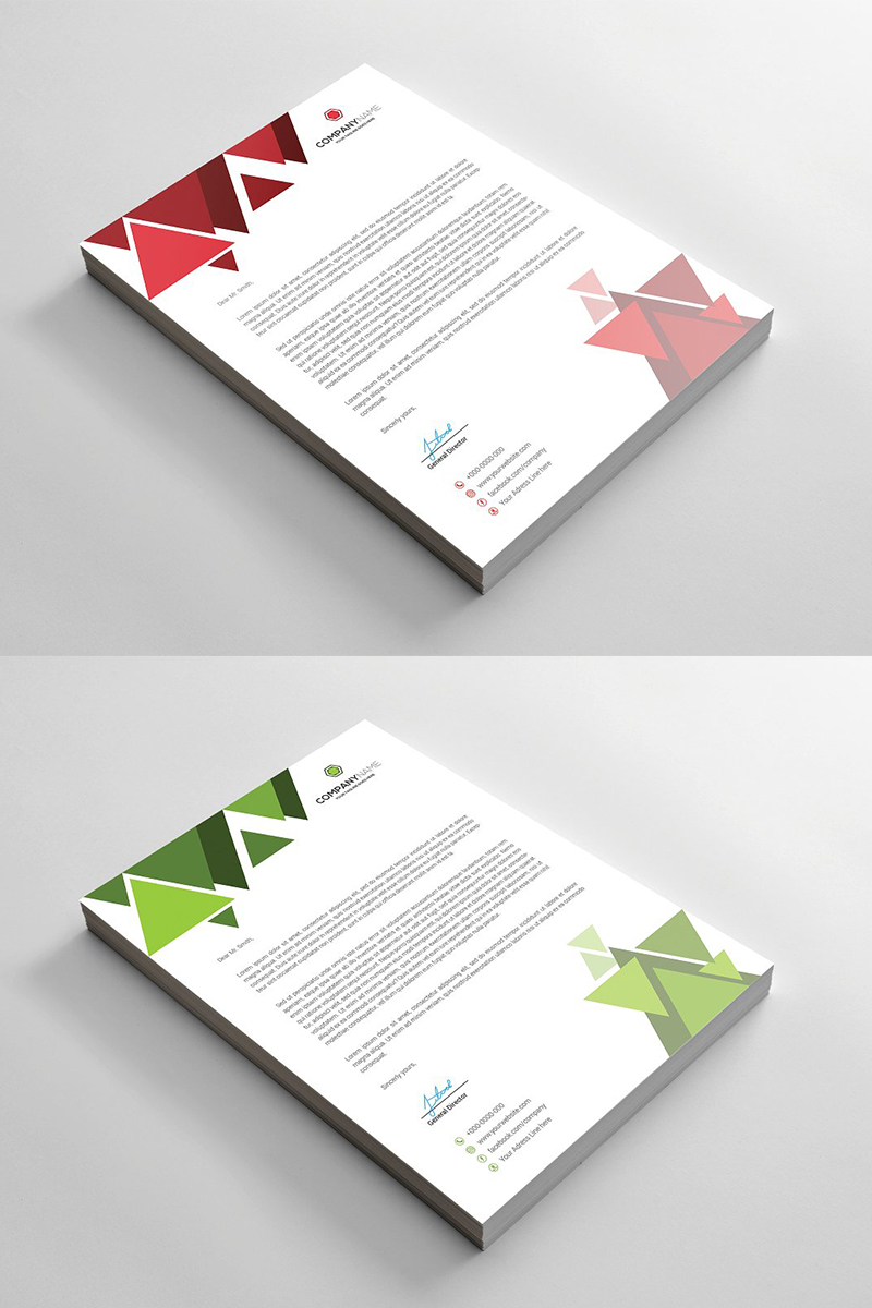 Triangular Letterhead - Corporate Identity Template