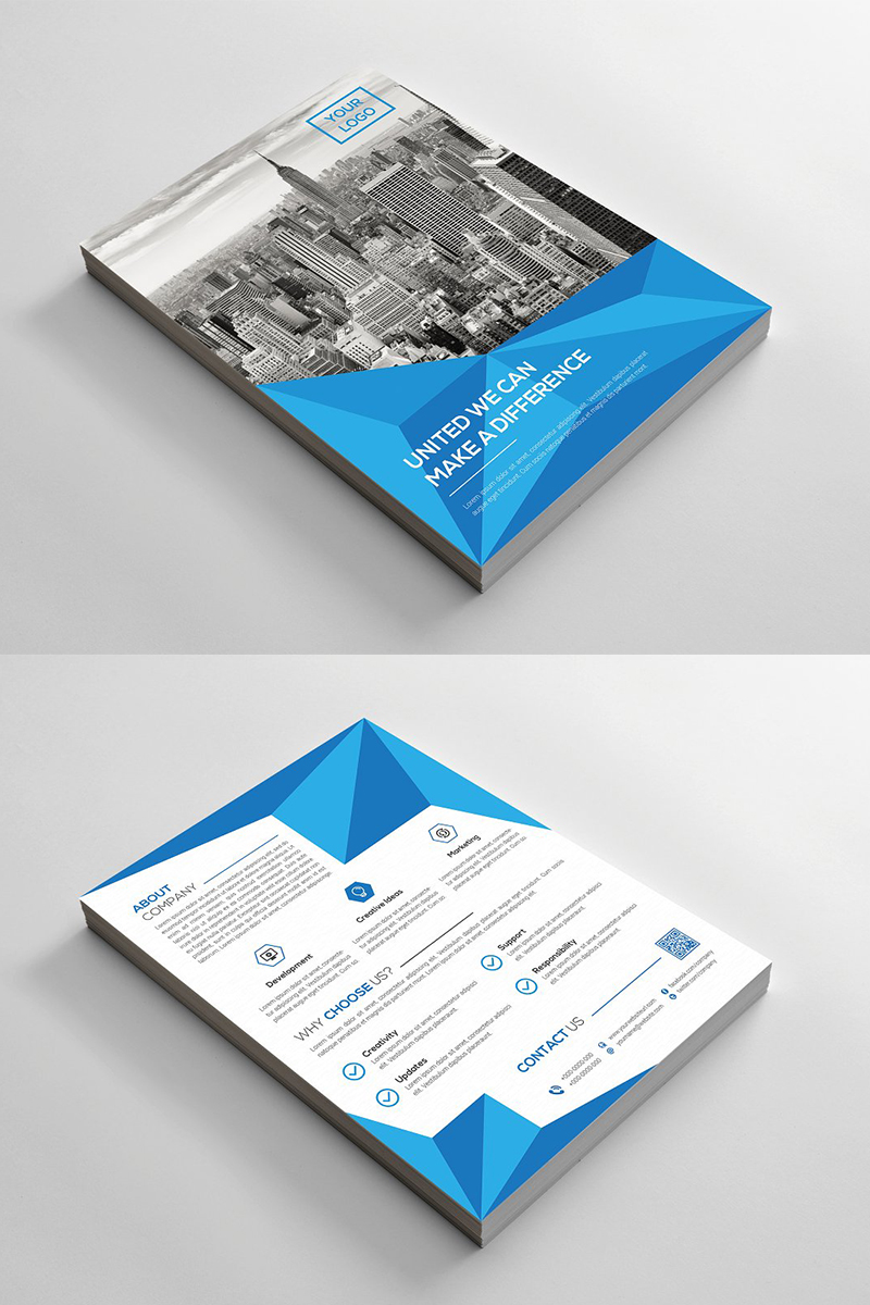Polygonal  Both Side Flyer - Corporate Identity Template
