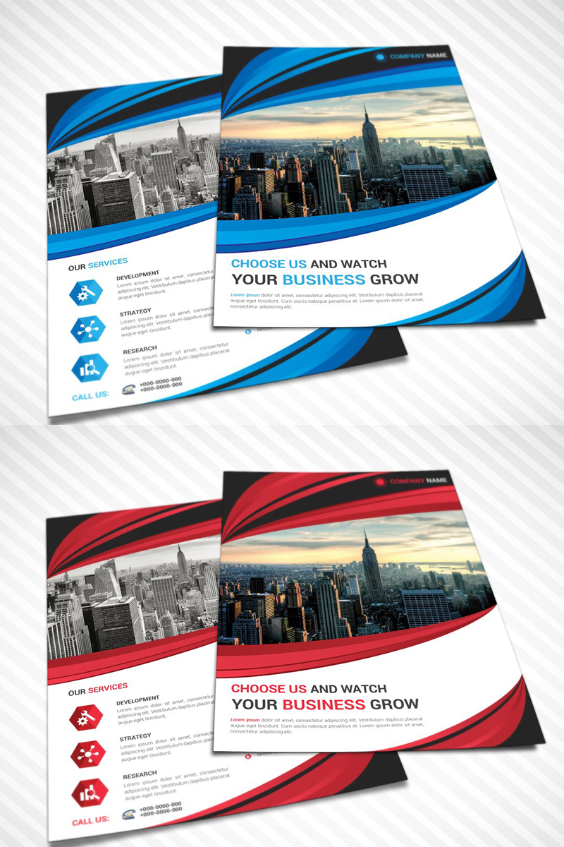 Both Side Wavy Flyer - Corporate Identity Template