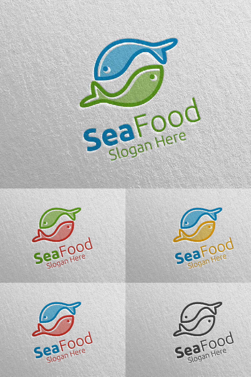 Fish Seafood for Restaurant or Cafe 94 Logo Template