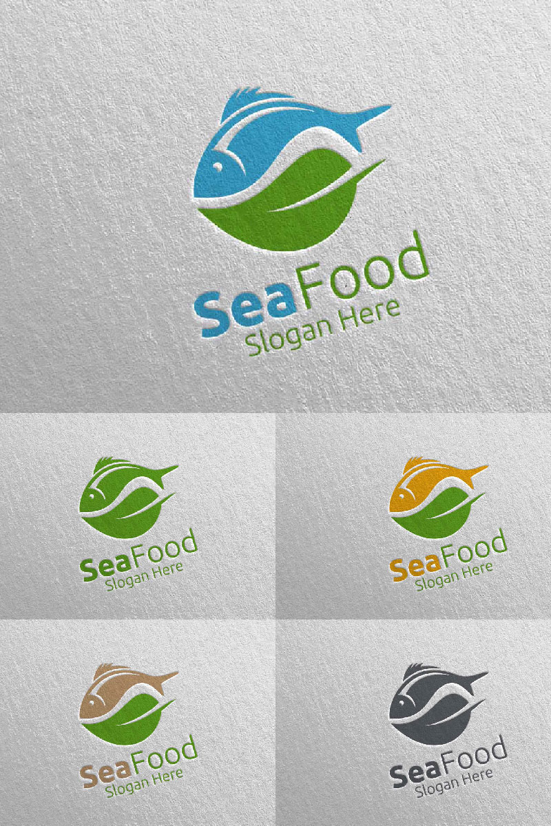 Fish Seafood for Restaurant or Cafe 93 Logo Template