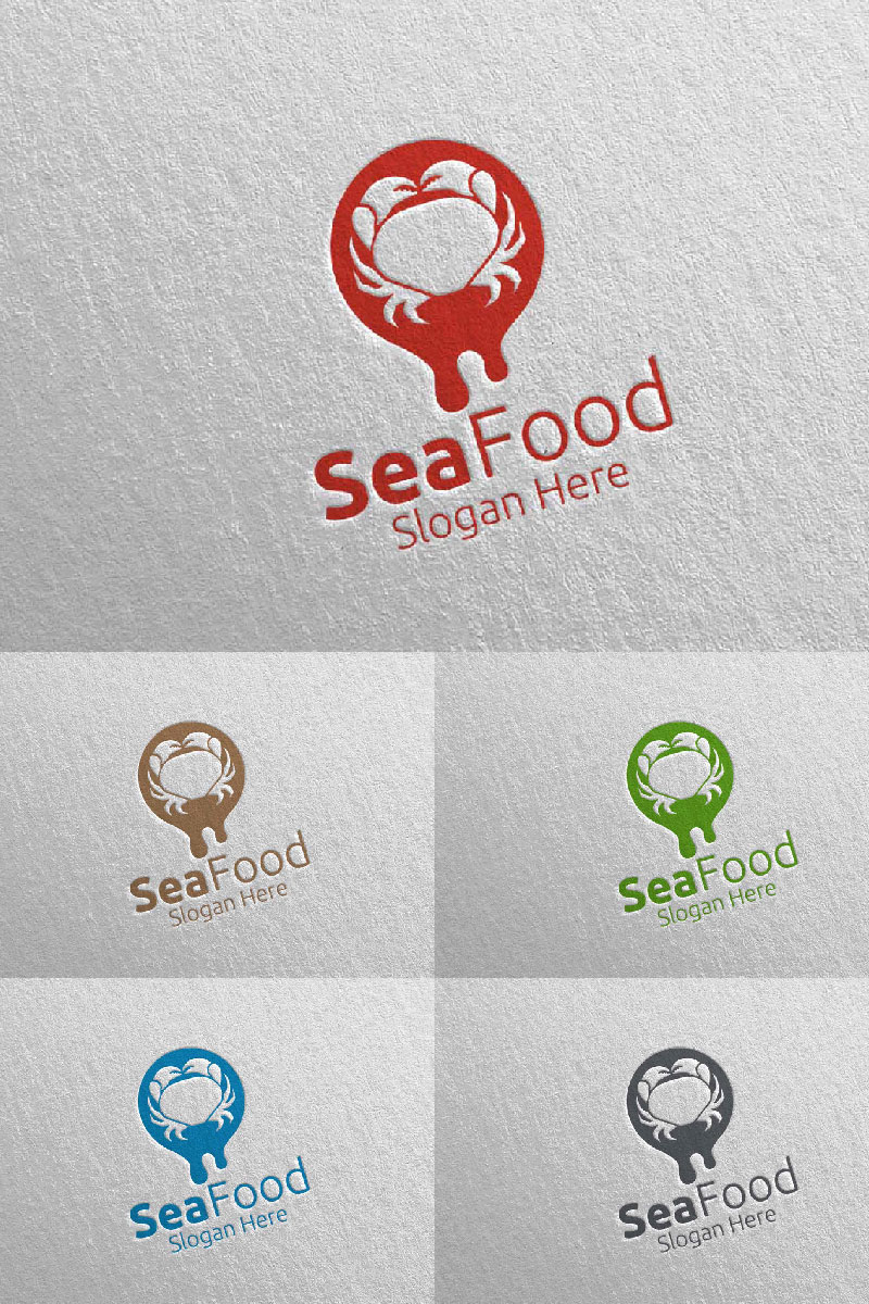 Crab Seafood for Restaurant or Cafe 87 Logo Template