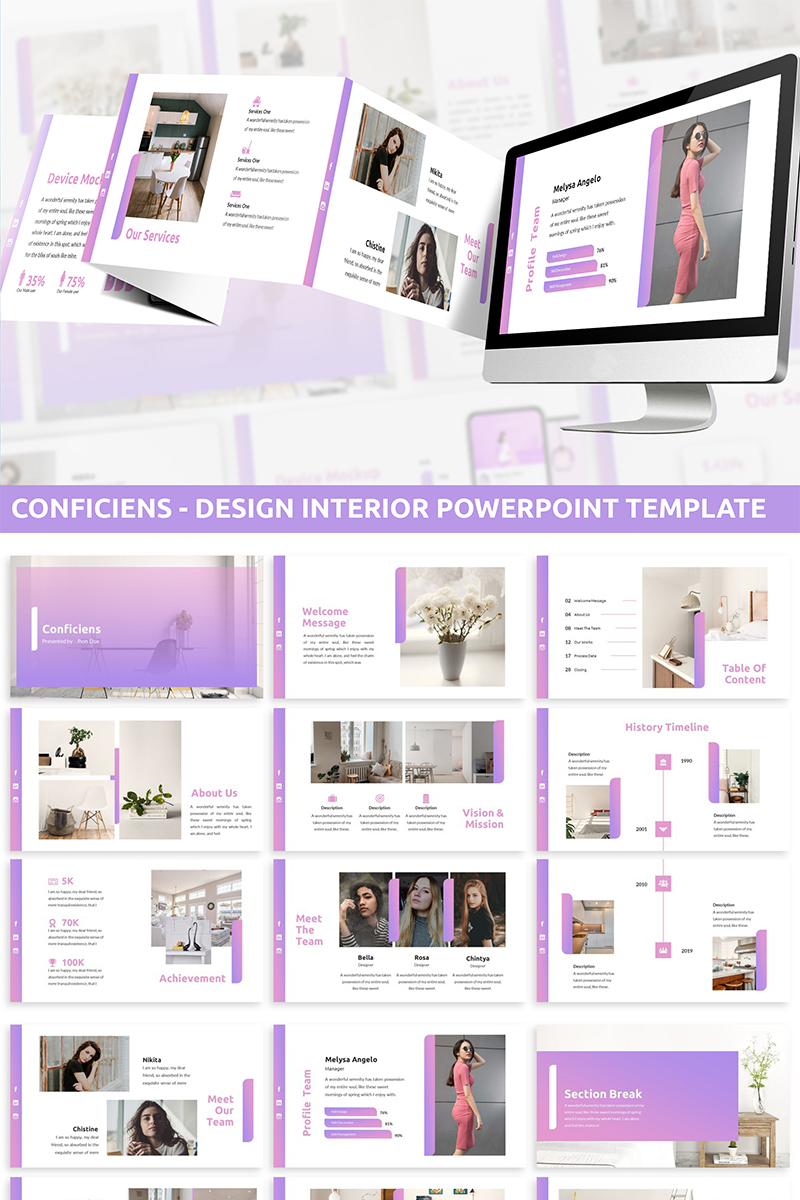 Conficiens - Design Interior PowerPoint template